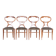 Biedermeier Oak & Walnut Chairs, Vienna, Austria, 1820s, Set of 4