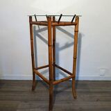 Bamboo console and glass tray 1970s