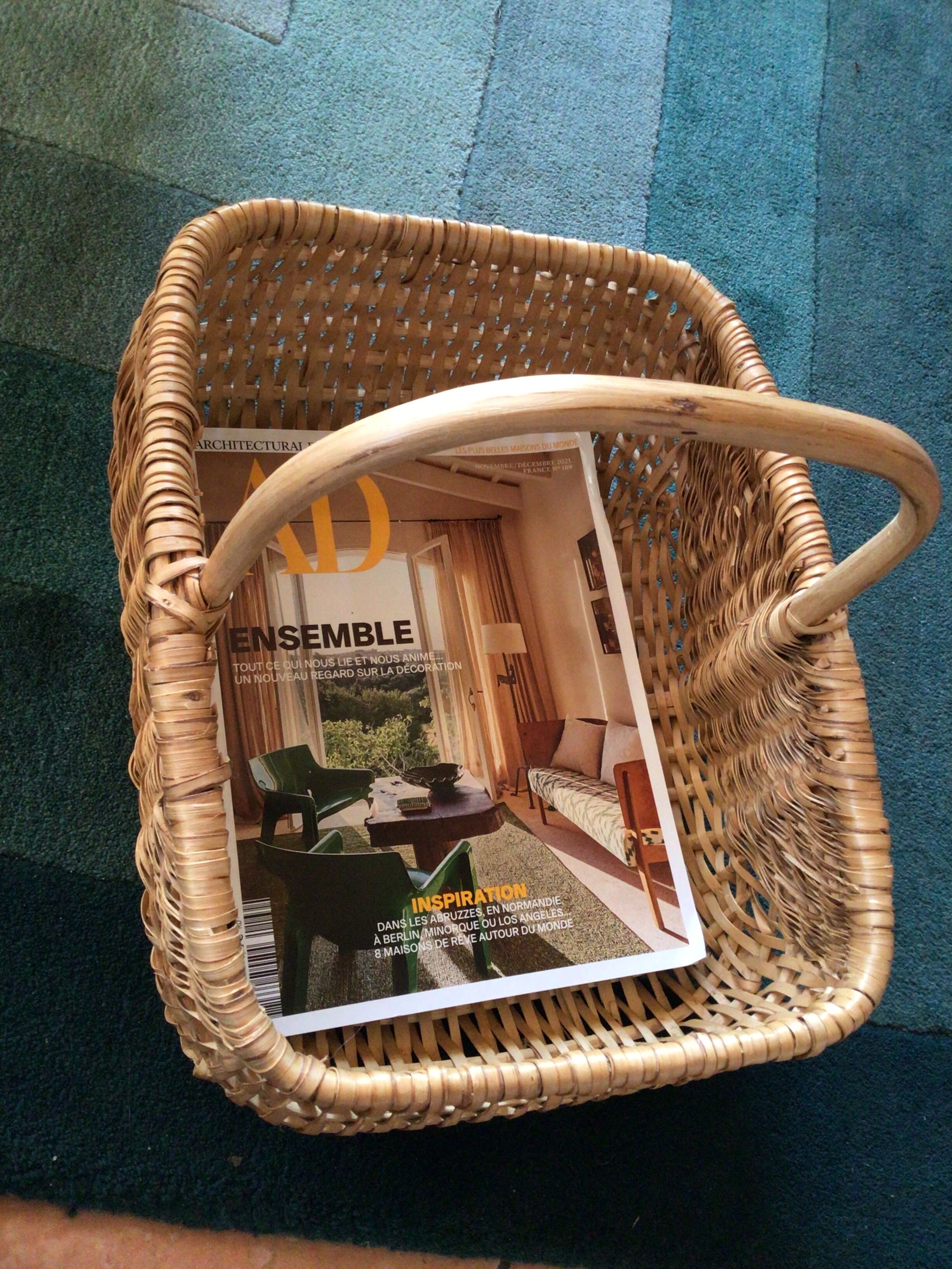 Rectangle braided hand basket