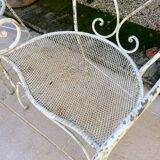 Pair of metal garden armchairs, 19th century