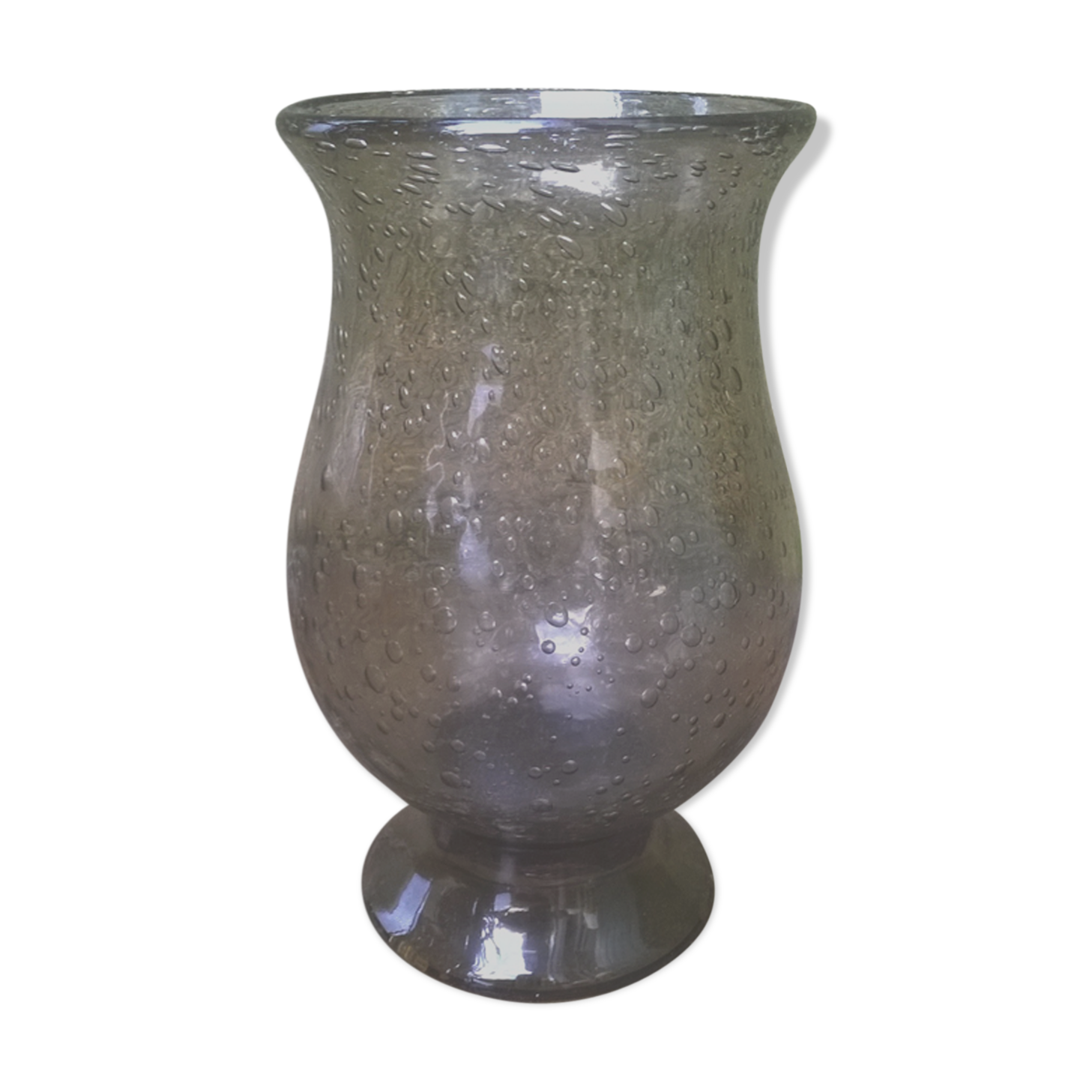 Biot glass candle holder