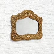 Art Nouveau Decorated Copper Mirror, France, 1920s