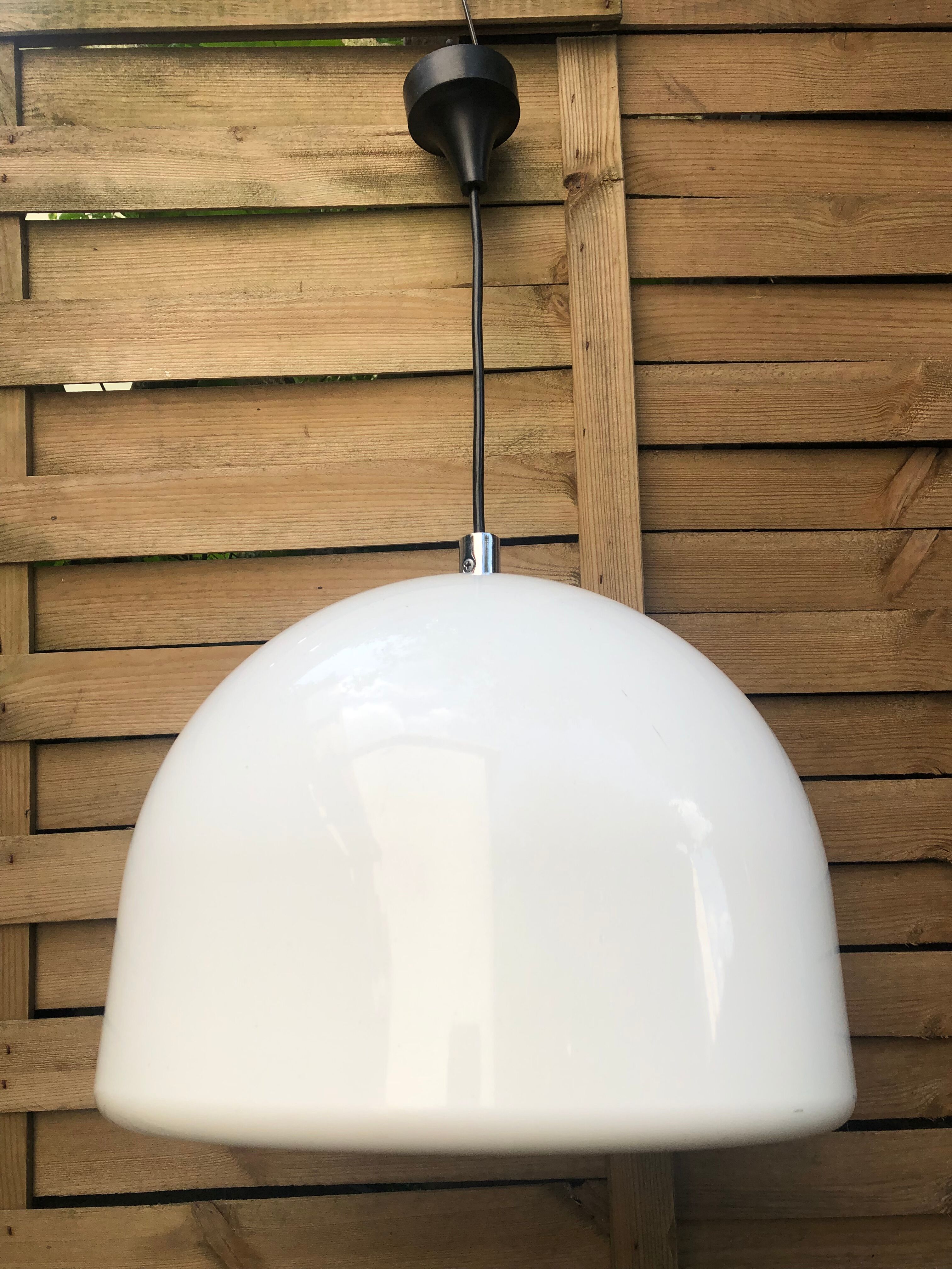 White 70s pendant lamp