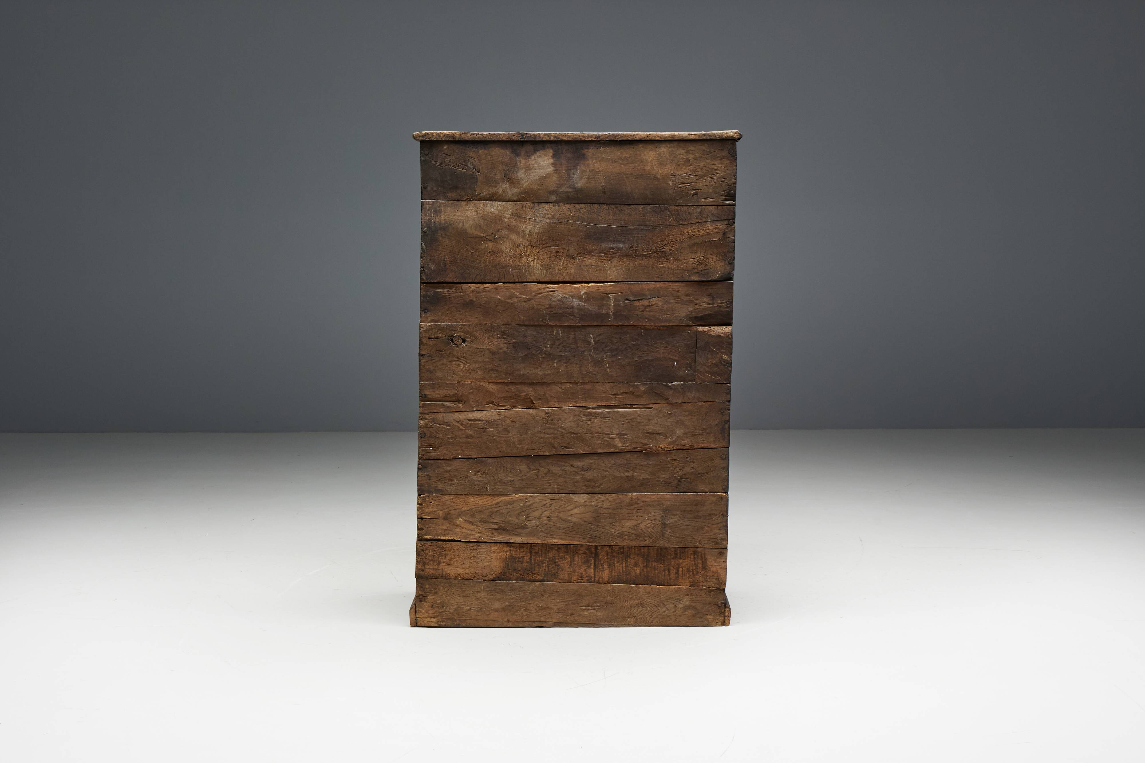 Primitive Wabi Sabi Cabinet, France, 19th Century