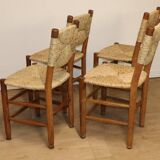 Série de 4 Chaises Charlotte Perriand Modèle "Bauche" Edition BCB