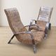 Pair of mid-century woven wood armchairs, 1950s, Czechoslovakia, 68 × 90 × 100 cm