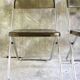 Pair of folding plexiglass and chrome metal chairs - space-age design 1970