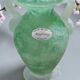 Small green Murano vase with handles – blown glass - "scavo" type