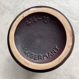 Brown fat lava vase by Scheurich model 414-16 West-Germany 1970s