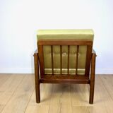 Wooden armchair designed by Z. Baczyk brown vintage olive - 3 pieces available