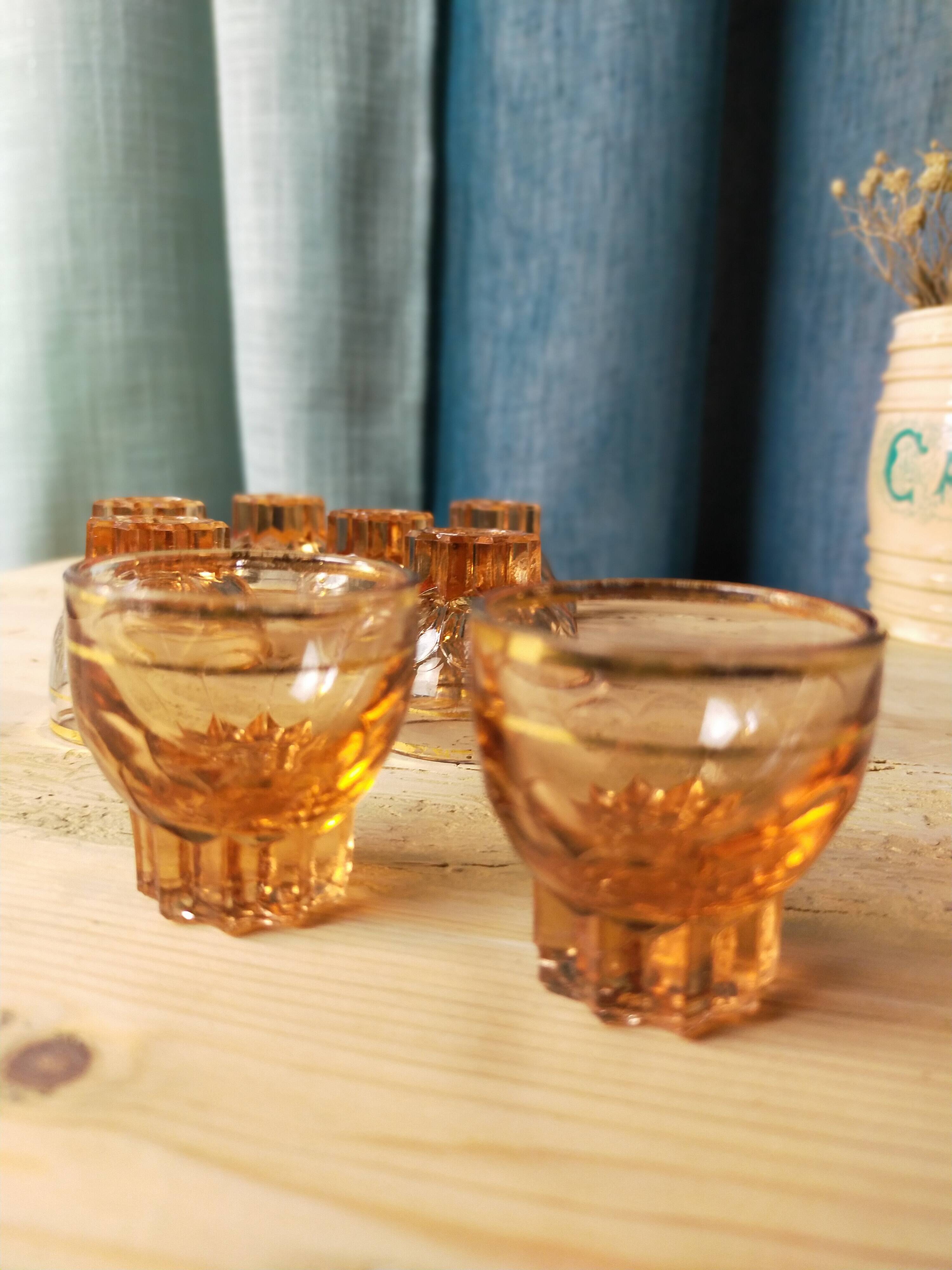 Set of 8 small rosaline glasses