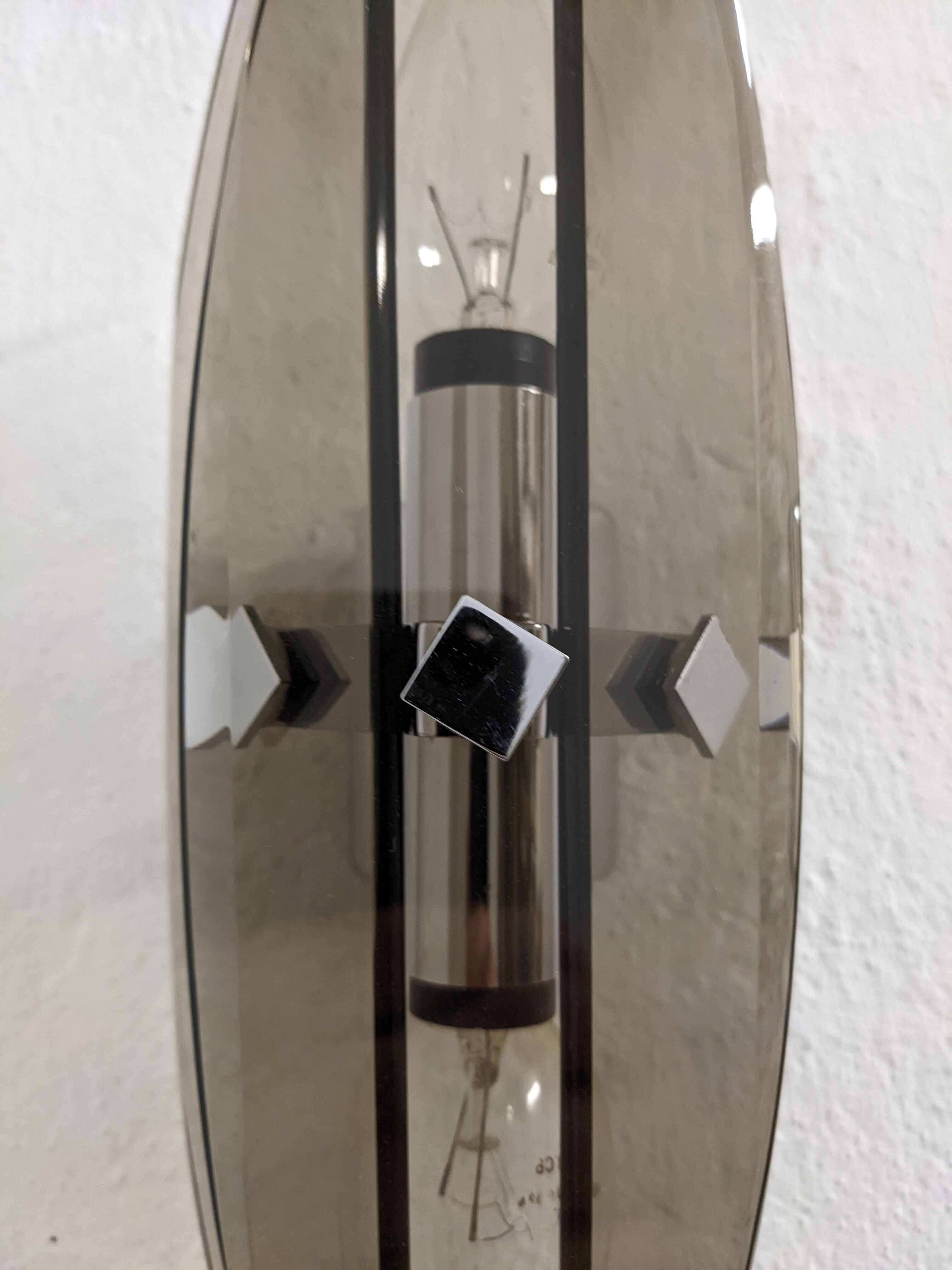 Italian wall lamp in smoked glass from the 60s/70s