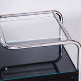 Restored black art deco dressing mirror 1930s, made by vichr a spol