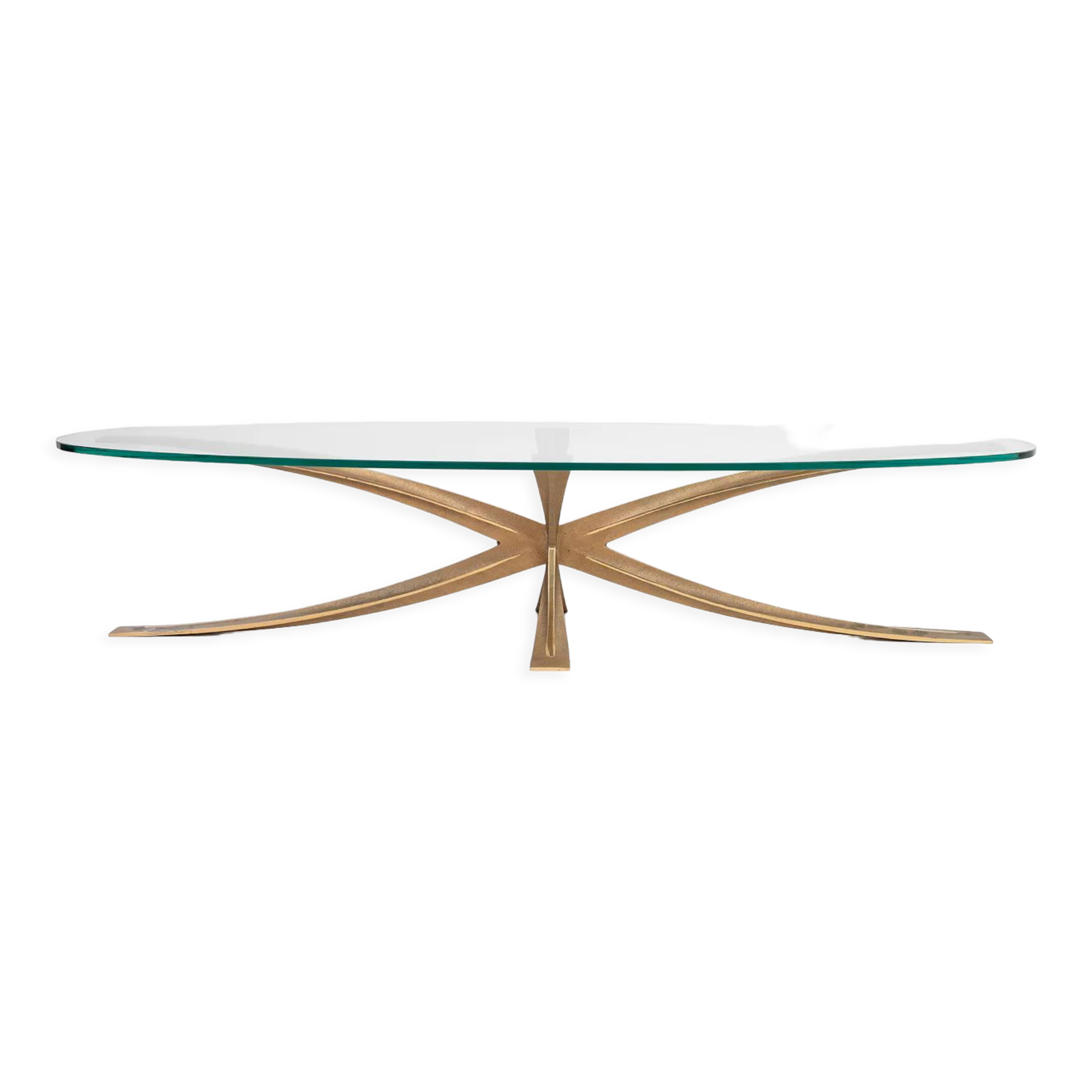 Michel Mangematin bronze coffee table, France 1960s