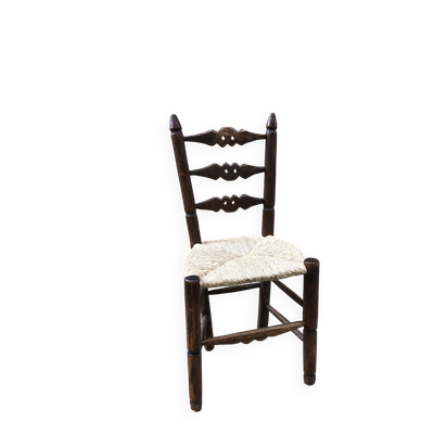Chaise paillée brutaliste