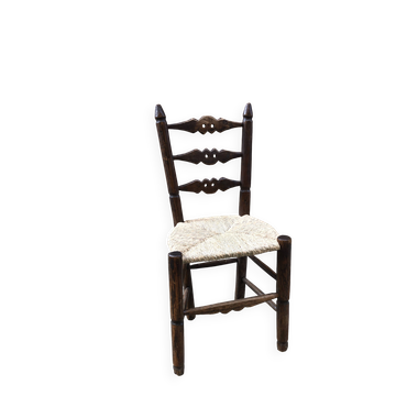 Brutalist straw chair