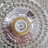 Pair of chiseled glass sconces