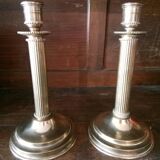 Lot of 2 copper candlesticks Le Cellier Villedieu