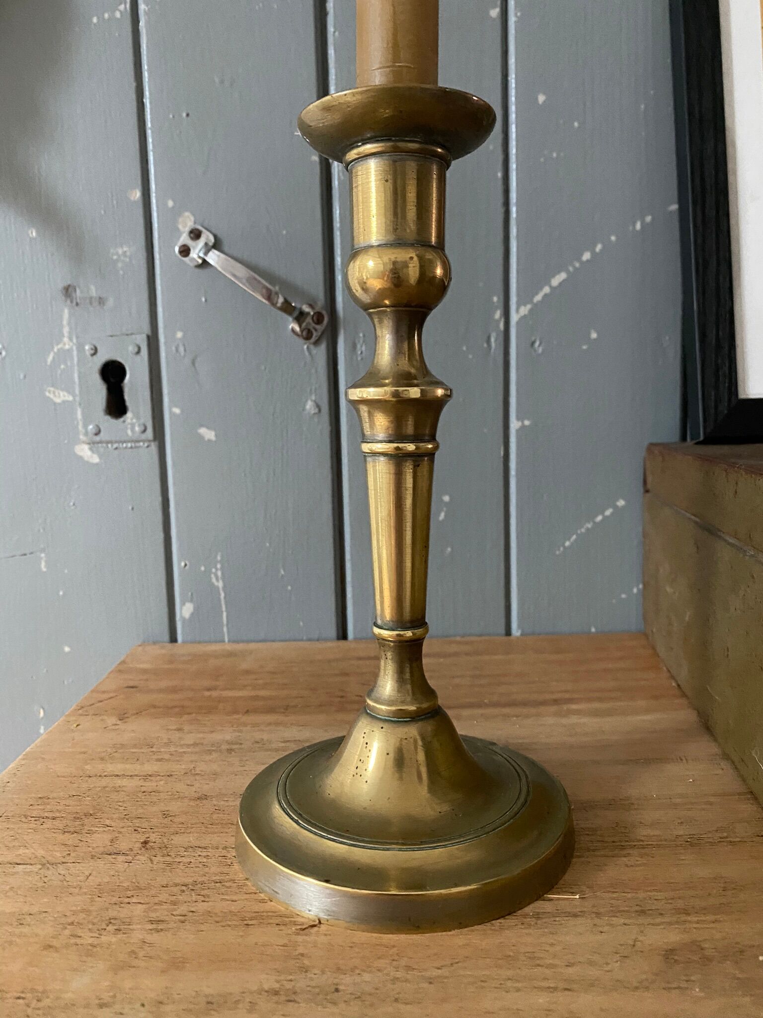 Old brass candle holder