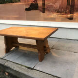 Brutalist oak coffee table, 1950s