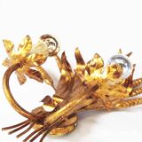 Pair of large vintage gilt sheaf of wheat sconces