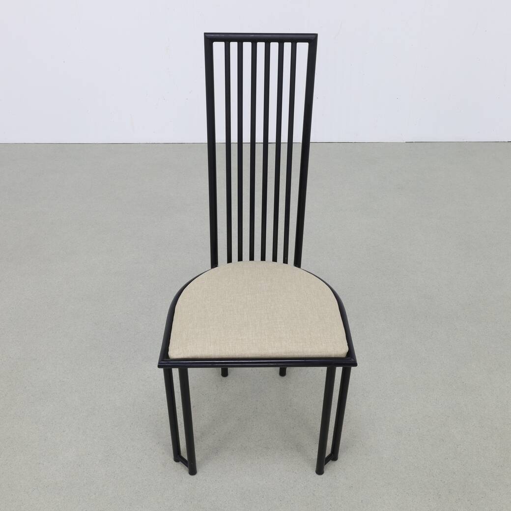 6x Postmodern Dining Chair, 1980s NEW upholstery