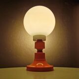 Retro table lamp of the 70s white orange