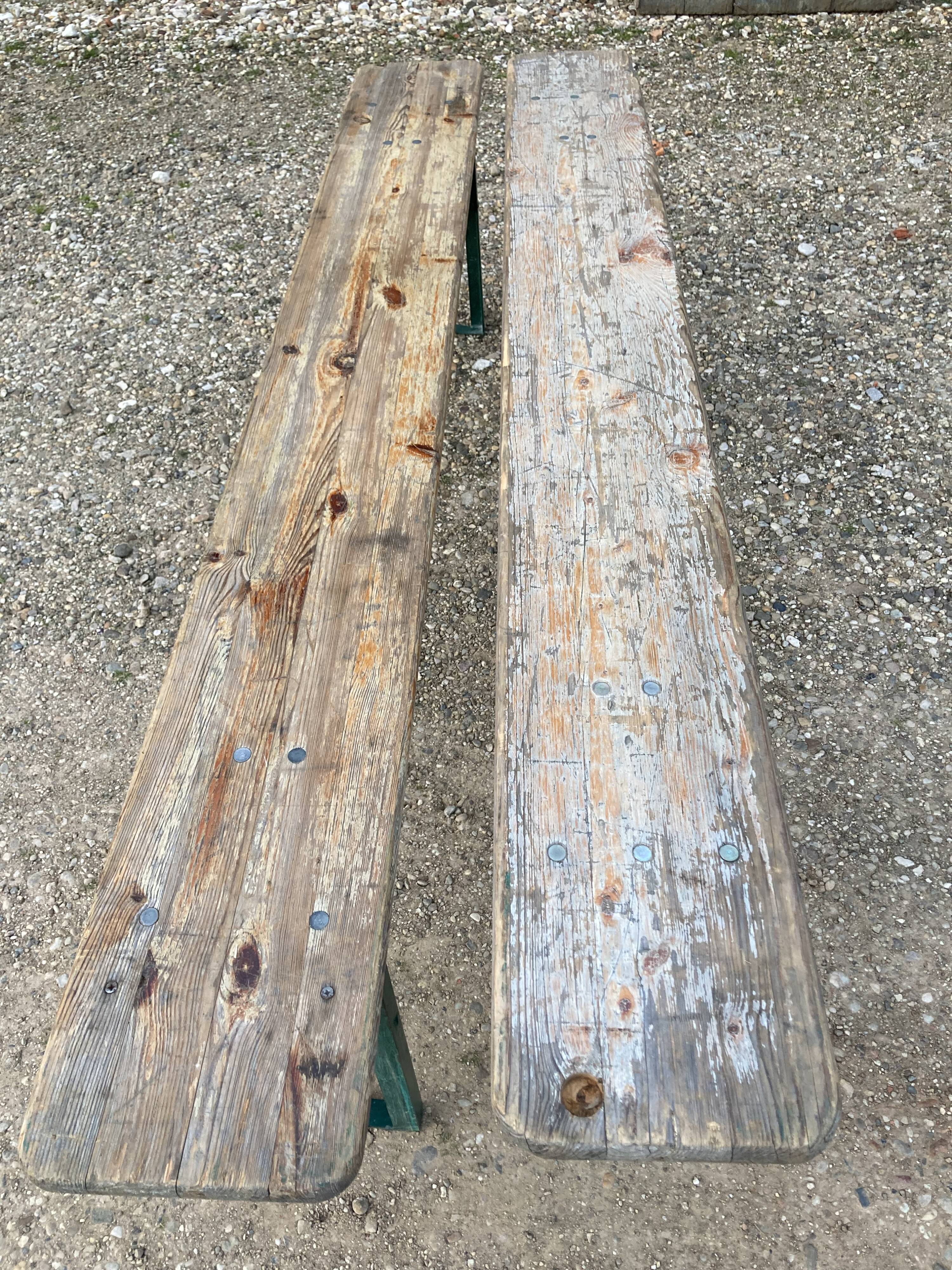 Pair of foldable benches guinguette