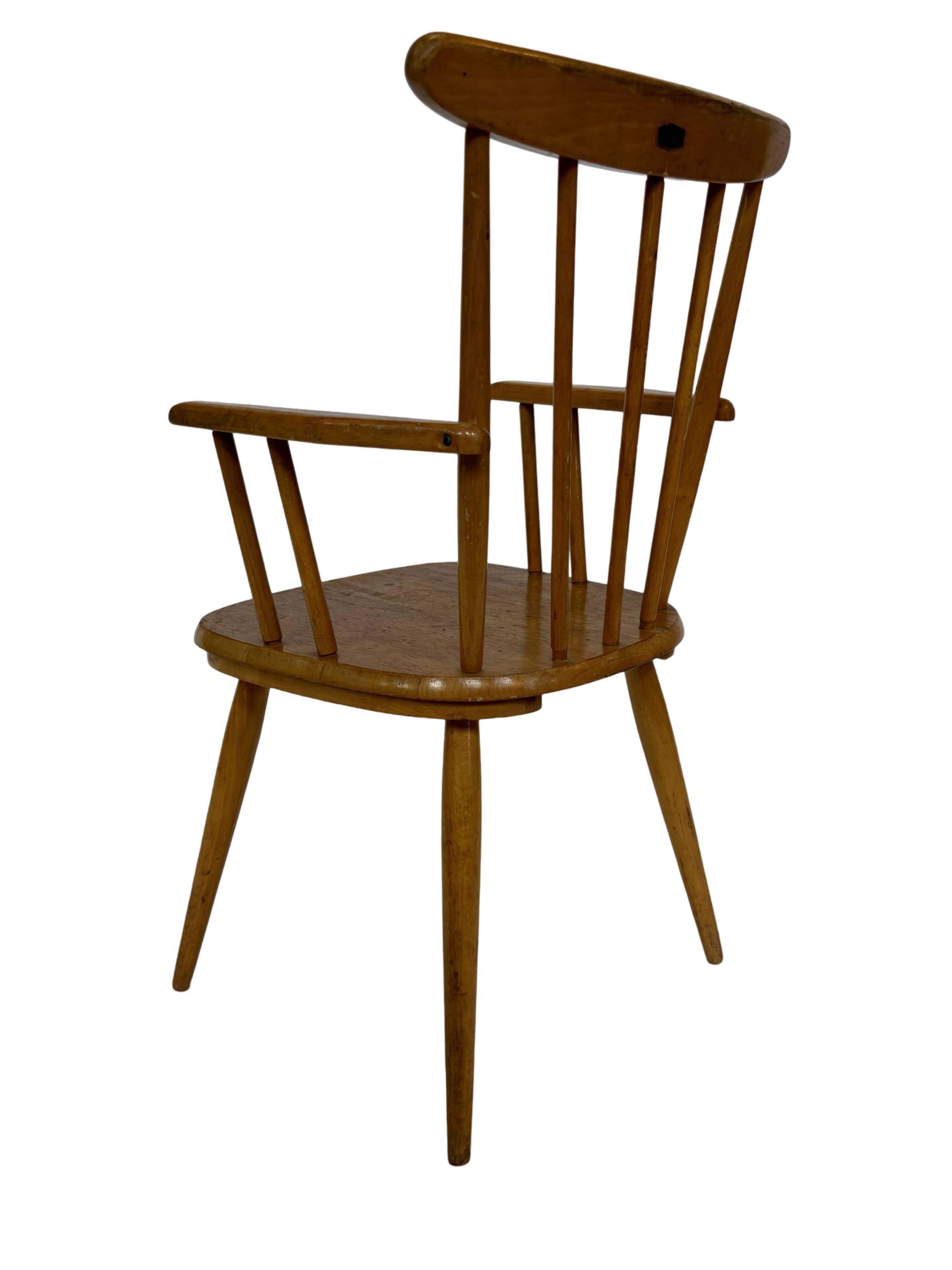 Vintage children's chair children's room slatted chair design 50's