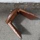 Wood and leather stool, handcrafted African art.