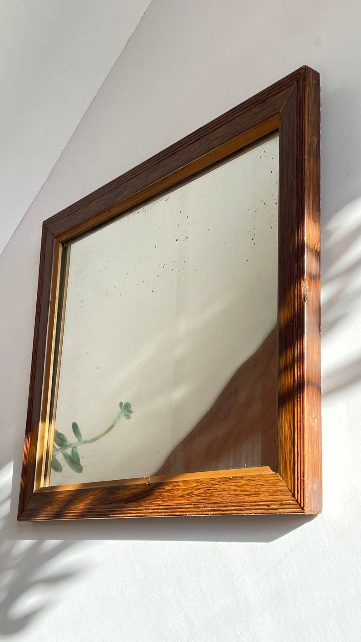 Art deco mirror 1920 wood and silver vintage