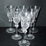 Cristallerie Lorraine, Series of 6 diamond cut crystal stemmed glasses 14.5cm