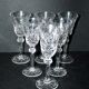 Cristallerie Lorraine, Series of 6 diamond cut crystal stemmed glasses 14.5cm