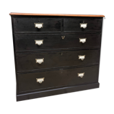 Commode 5 tiroirs en acajou noir 19 ème chiffonnier semainier  meuble métier