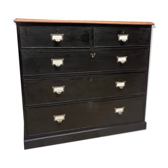 5 drawer chest of drawers in black mahogany 19th weekly chiffonier trade furniture