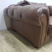 Mid-Century, Chesterfield sofa, natural leather