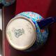 Cloisonné enamel tea service from Longwy in excellent condition.