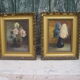 Paire de peintures de fleurs
