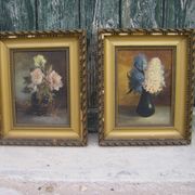 Pair of flower paintings