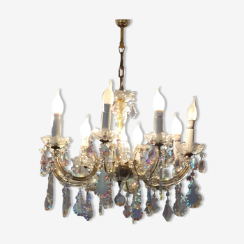 Crystal and bronze chandelier