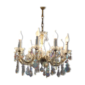 Lustre cristal et bronze