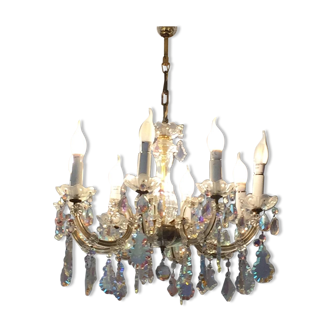 Crystal and bronze chandelier