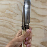 5 English fish knives in silver metal and Bakelite