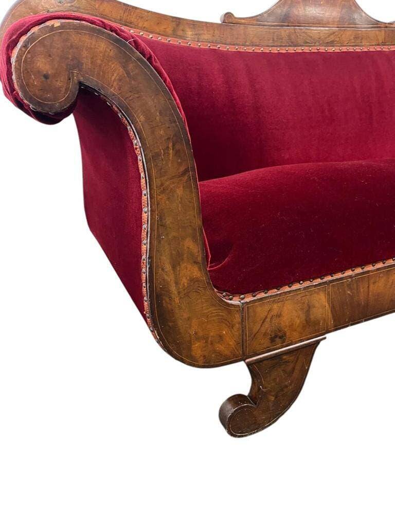 Vintage Bordeaux baroque sofa
