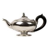 Théière Christofle en métal argenté & bois noirci – Triple Filet fin XIXème