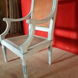 4 fauteuils italiens en bois et paille de Vienne