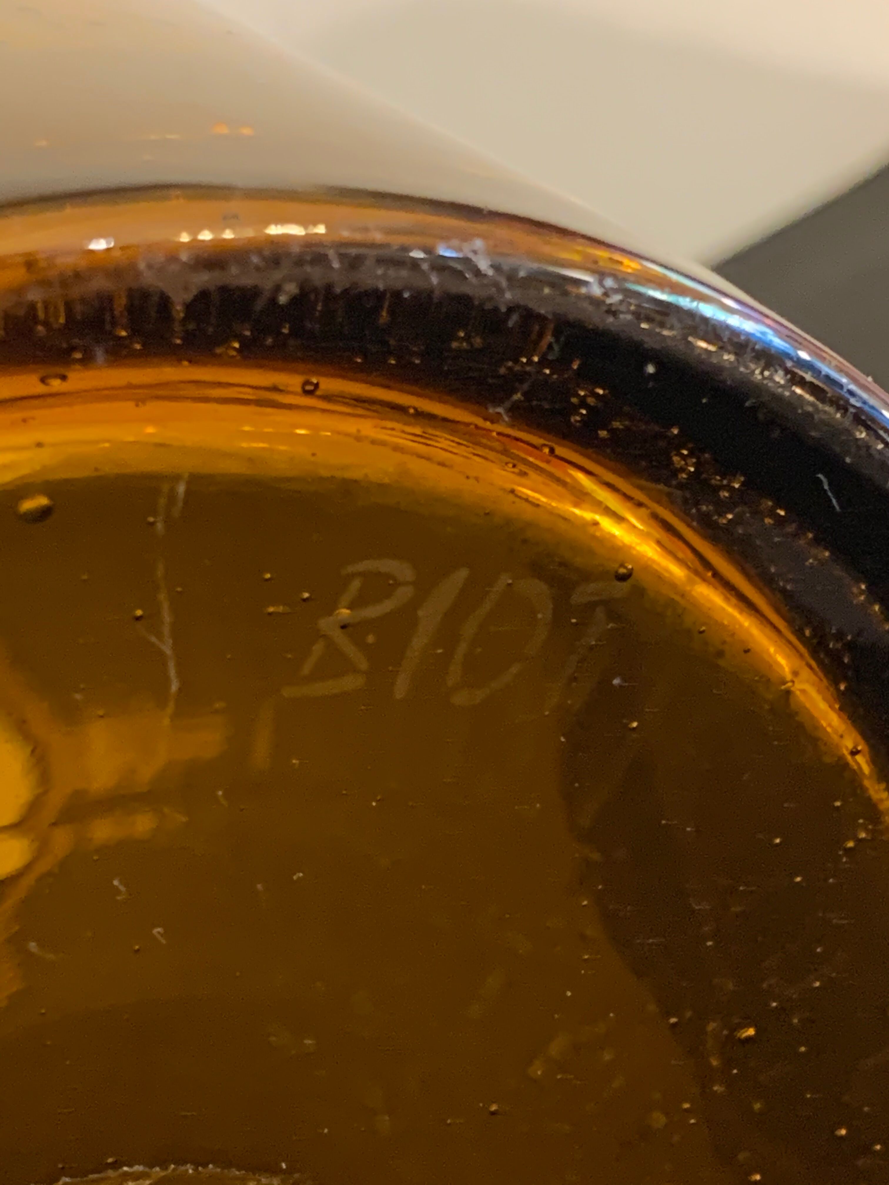 Biot amber yellow bubbled glass champagne bucket