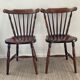 Pair of dutch bistro chairs in solid wood 70s