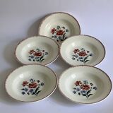 5 prairial digoin soup plates - dark foliage