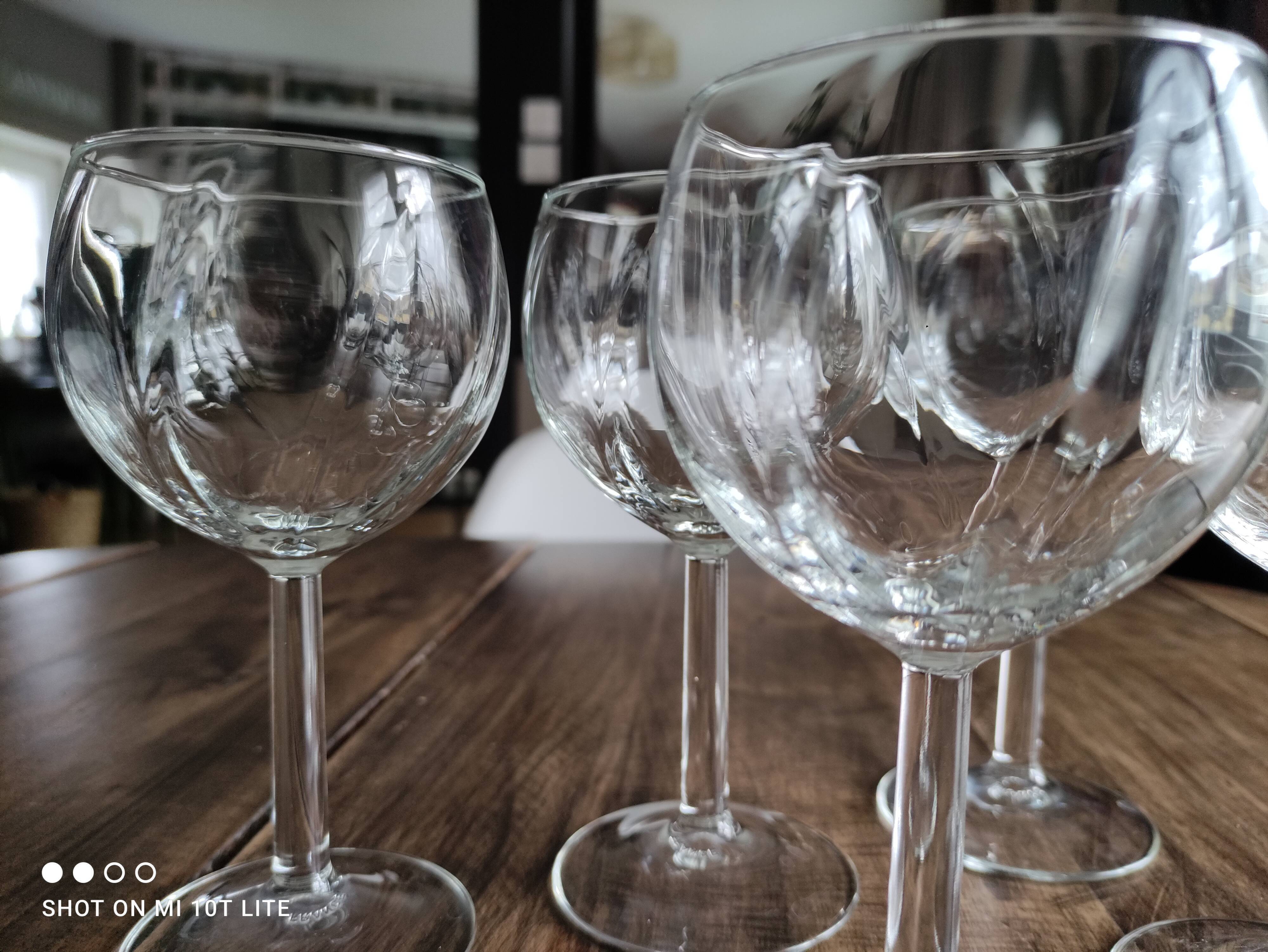 Lot de 6 verres à vin ballon vintage en verre buvant voluté